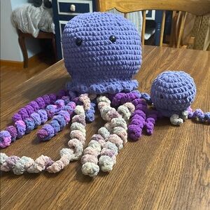 Mother and child Purple Crochet Jellyfish Set